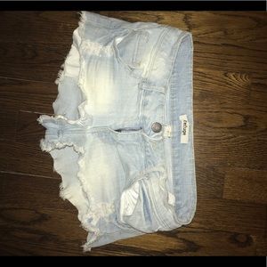 light wash jean shorts